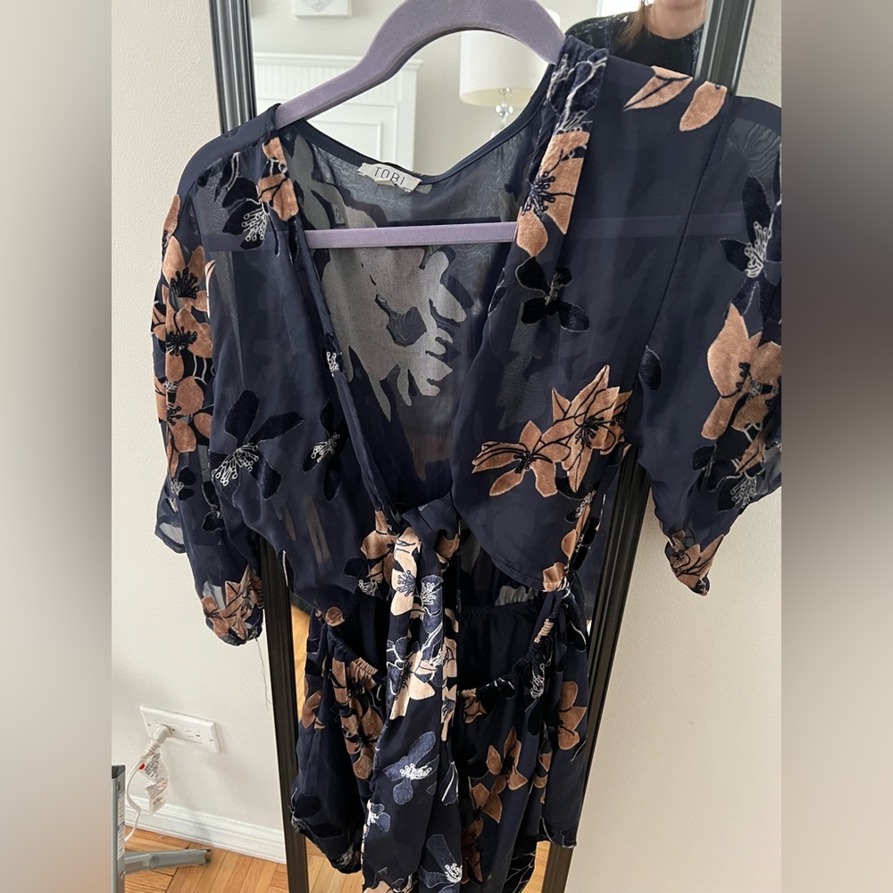 Tobi Navy Floral Romper